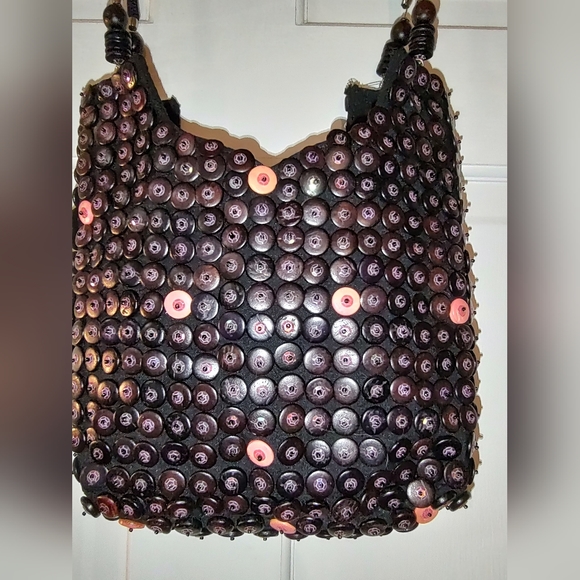 Mido Collection Button, Beaded, & Shell Handbag - Picture 2 of 12